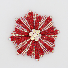 Small 3D Round Crystal Flower Appliques Factory