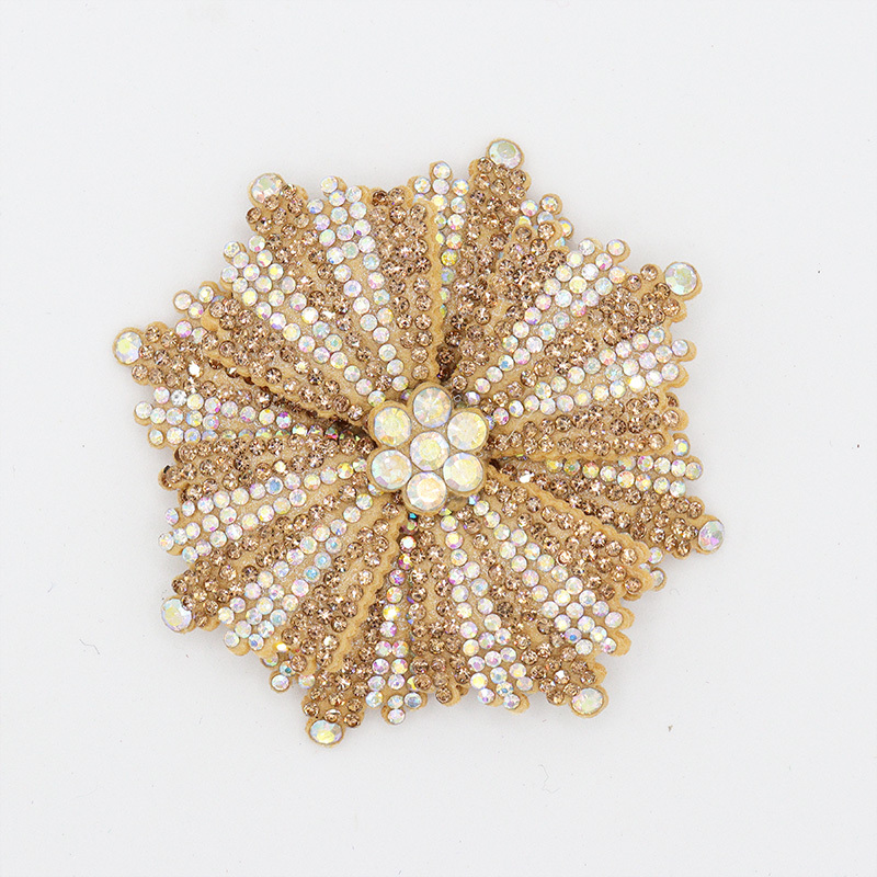 Small 3D Round Crystal Flower Appliques Factory