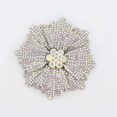 Small 3D Round Crystal Flower Appliques Factory