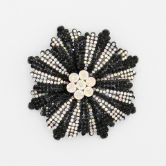 Small 3D Round Crystal Flower Appliques Factory