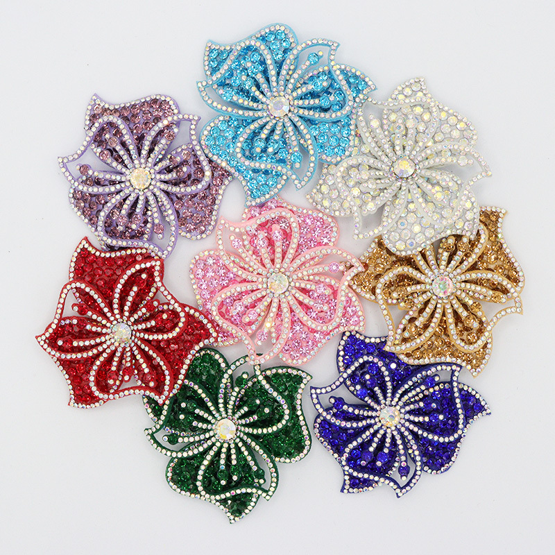 3D Beaded Diamond Flower Applique for Apparel Wholesale