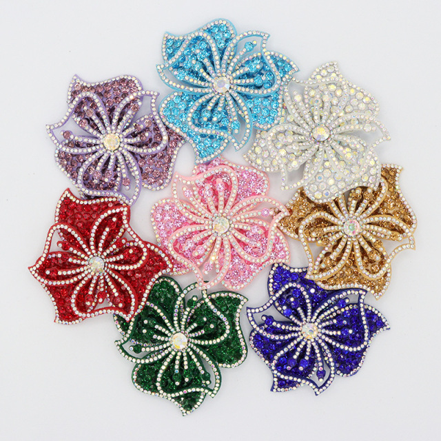 3D Beaded Diamond Flower Applique for Apparel Wholesale