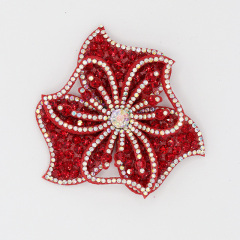 3D Beaded Diamond Flower Applique for Apparel Wholesale