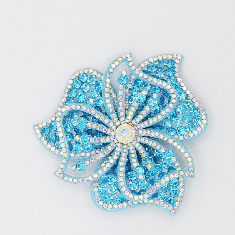 3D Beaded Diamond Flower Applique for Apparel Wholesale