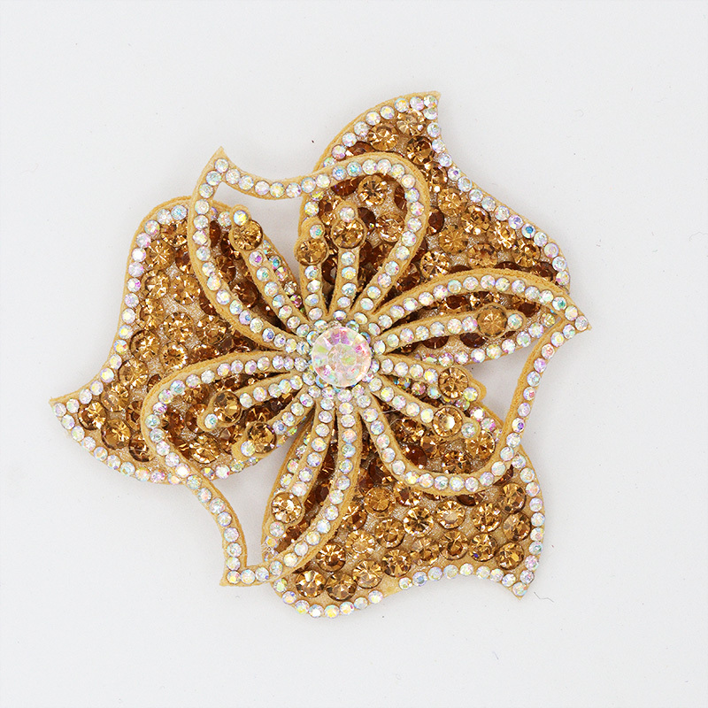 3D Beaded Diamond Flower Applique for Apparel Wholesale