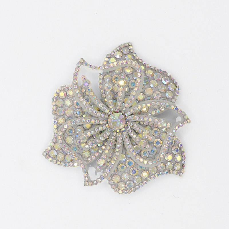 3D Beaded Diamond Flower Applique for Apparel Wholesale