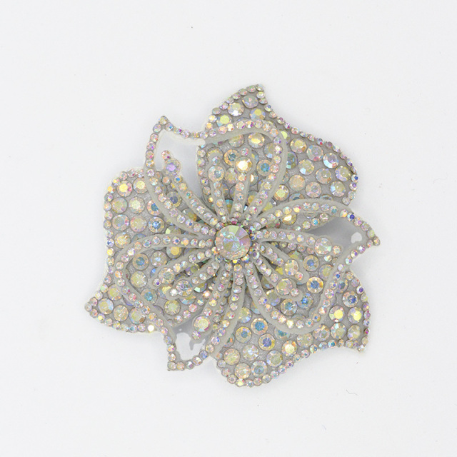 3D Beaded Diamond Flower Applique for Apparel Wholesale