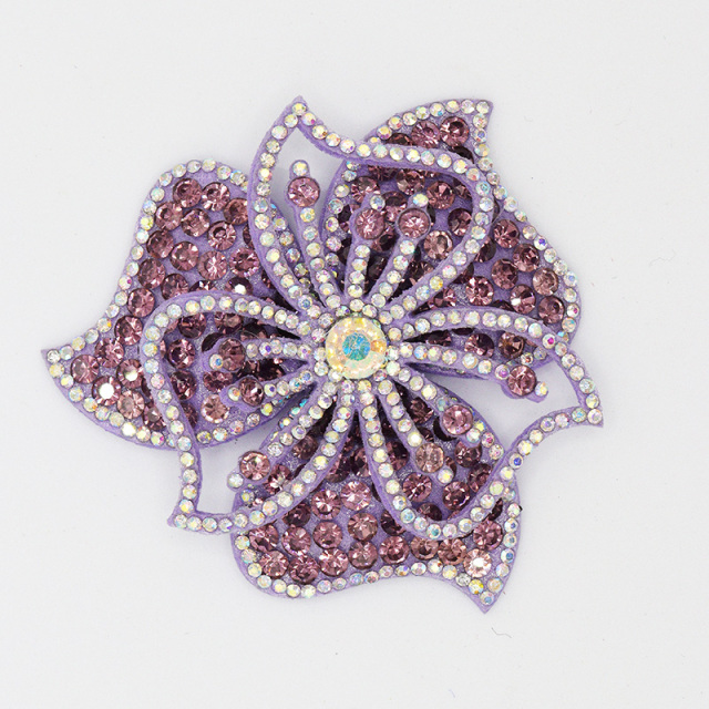 3D Beaded Diamond Flower Applique for Apparel Wholesale