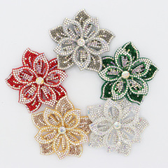 6.6*6.6cm Luxury 3D Diamante Floral Appliques for Dresses Custom
