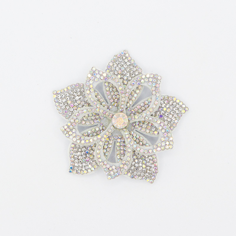 6.6*6.6cm Luxury 3D Diamante Floral Appliques for Dresses Custom