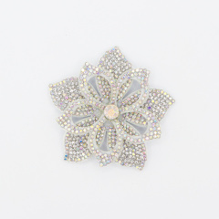 6.6*6.6cm Luxury 3D Diamante Floral Appliques for Dresses Custom