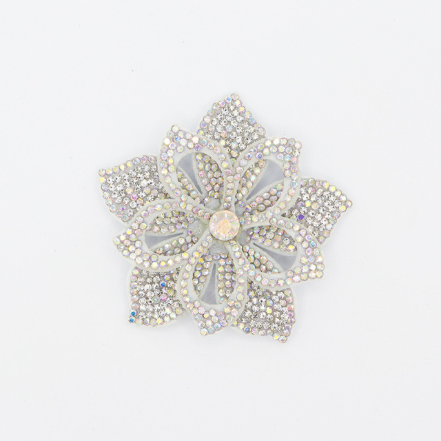 6.6*6.6cm Luxury 3D Diamante Floral Appliques for Dresses Custom