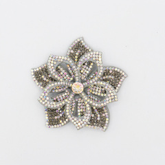 6.6*6.6cm Luxury 3D Diamante Floral Appliques for Dresses Custom