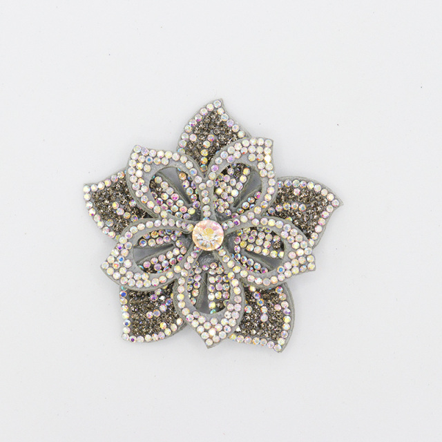 6.6*6.6cm Luxury 3D Diamante Floral Appliques for Dresses Custom