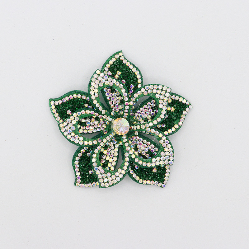 6.6*6.6cm Luxury 3D Diamante Floral Appliques for Dresses Custom