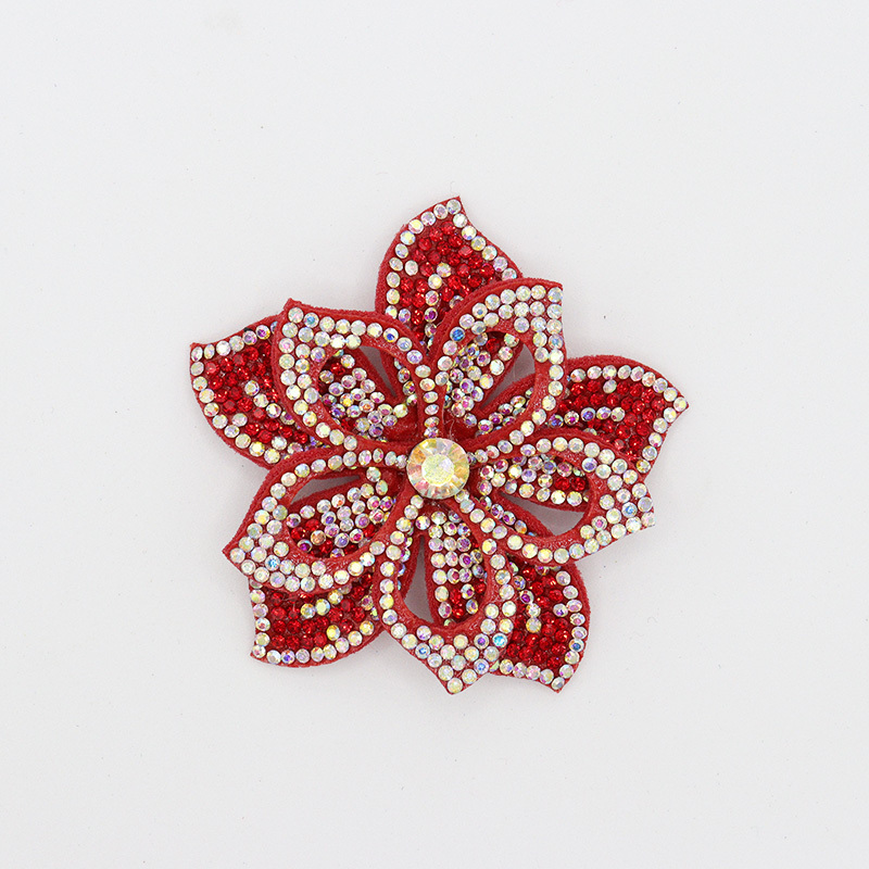 6.6*6.6cm Luxury 3D Diamante Floral Appliques for Dresses Custom