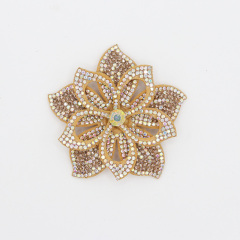 6.6*6.6cm Luxury 3D Diamante Floral Appliques for Dresses Custom