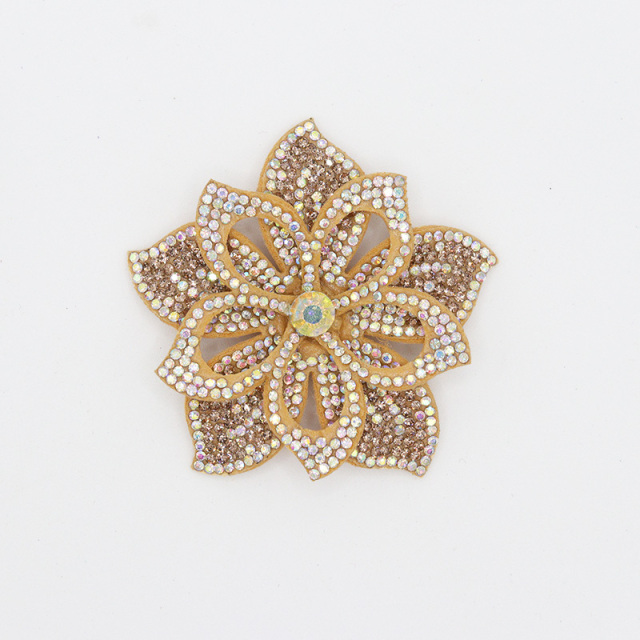 6.6*6.6cm Luxury 3D Diamante Floral Appliques for Dresses Custom