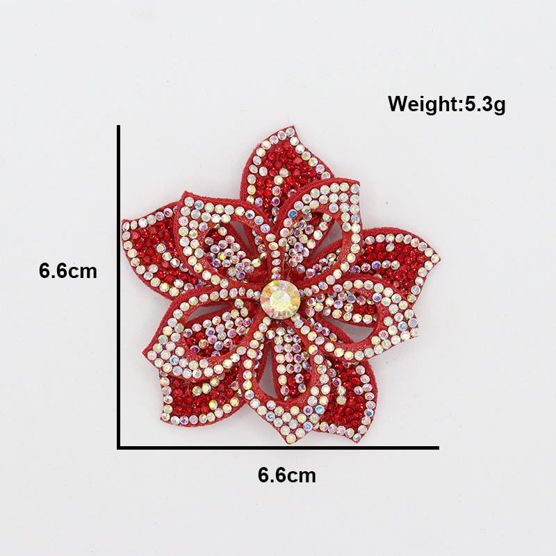6.6*6.6cm Luxury 3D Diamante Floral Appliques for Dresses Custom
