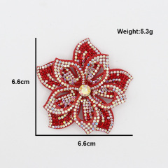 6.6*6.6cm Luxury 3D Diamante Floral Appliques for Dresses Custom