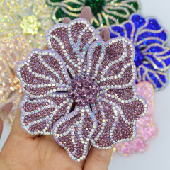 8*7.6cm 3D Bedazzled Flower Appliques for Clothes Supplier