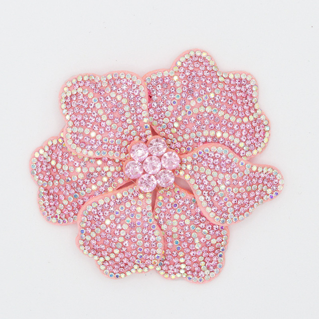 8*7.6cm 3D Bedazzled Flower Appliques for Clothes Supplier