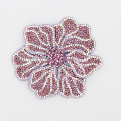 8*7.6cm 3D Bedazzled Flower Appliques for Clothes Supplier