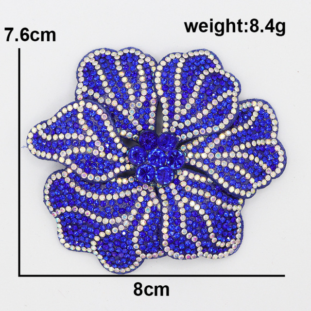 8*7.6cm 3D Bedazzled Flower Appliques for Clothes Supplier