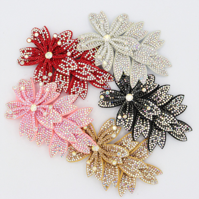 9.6*6.6cm 3D Flower Rhinestone Applique Patches Manufacturer