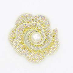 Elegant Pearl Beaded Floral Applique for Clothing Factory
