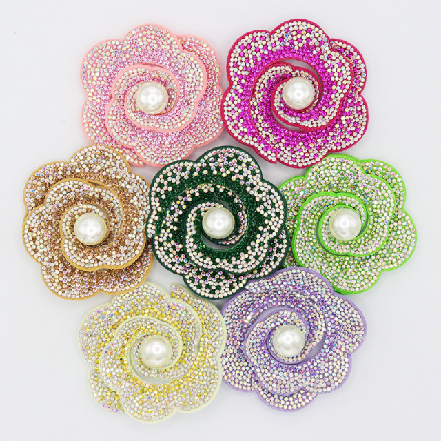 Elegant Pearl Beaded Floral Applique for Clothing Factory