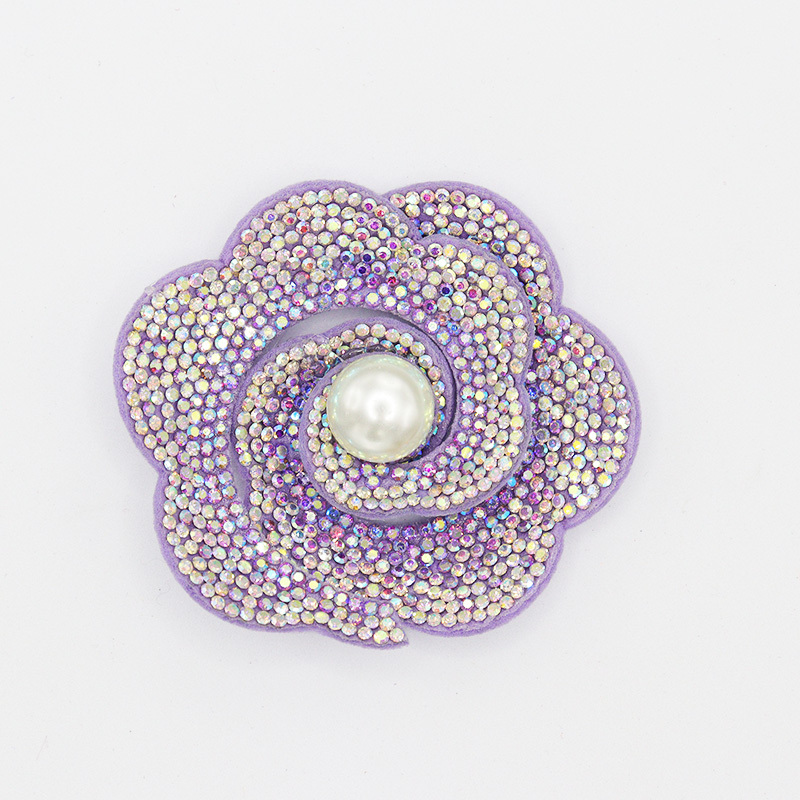 Elegant Pearl Beaded Floral Applique for Clothing Factory