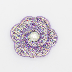 Elegant Pearl Beaded Floral Applique for Clothing Factory