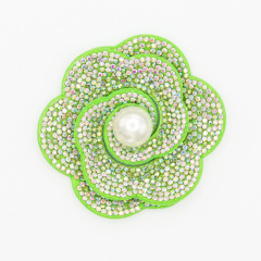 Elegant Pearl Beaded Floral Applique for Clothing Factory