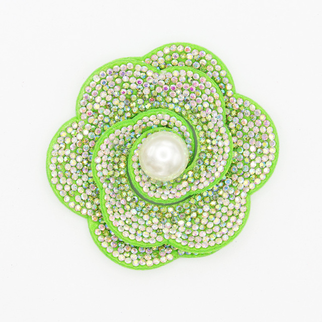 Elegant Pearl Beaded Floral Applique for Clothing Factory