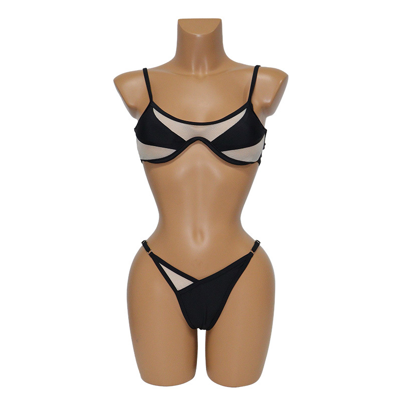 Retro Style Two Piece Irregular Mesh Bikini Swimwear Manufacturer