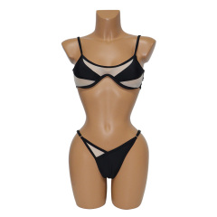 Retro Style Two Piece Irregular Mesh Bikini Swimwear Manufacturer