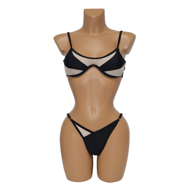 Retro Style Two Piece Irregular Mesh Bikini Swimwear Manufacturer