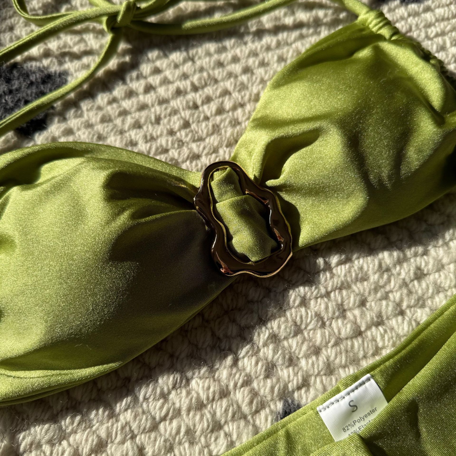 Elegant Pure Color Satin Bikini for Women Wholesale