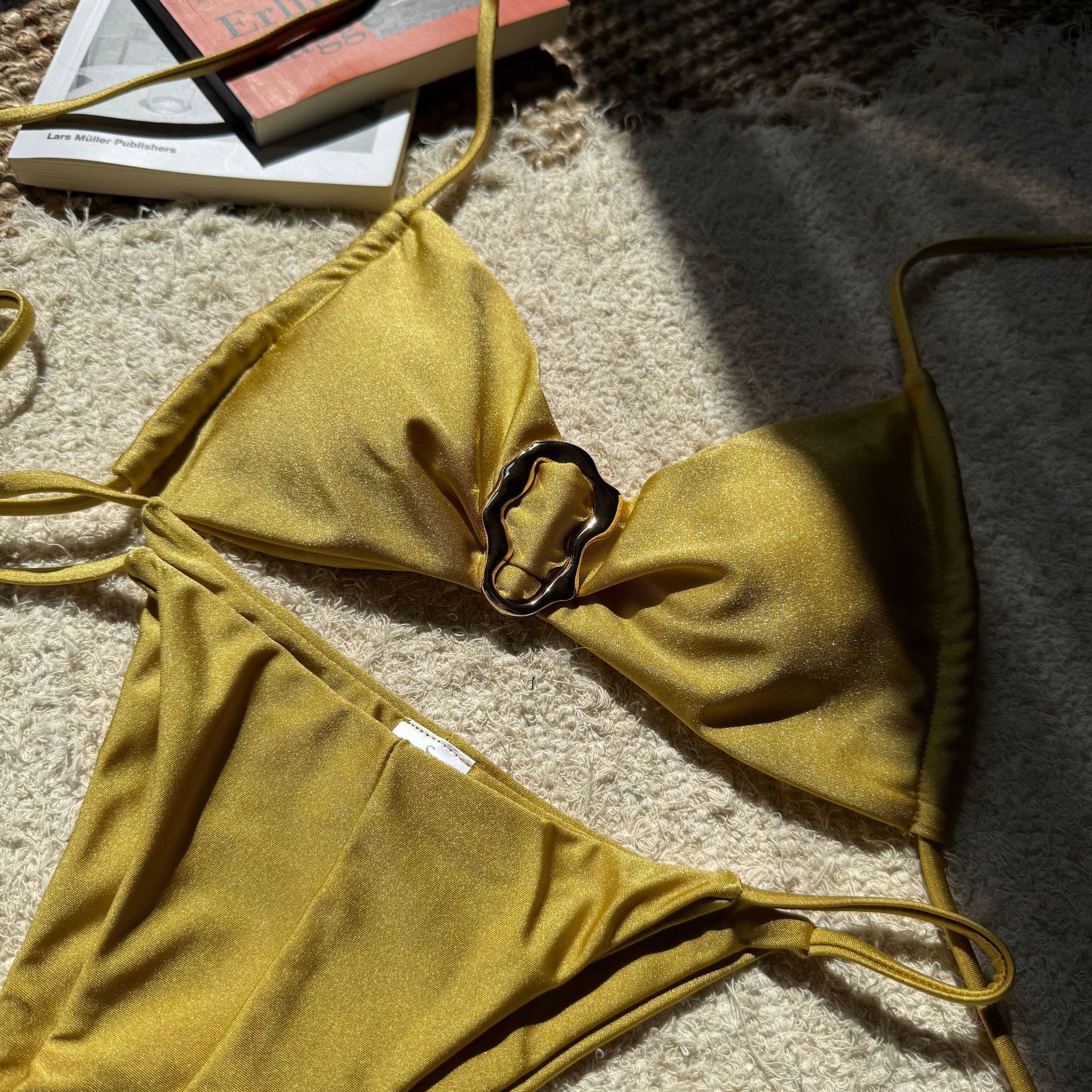 Elegant Pure Color Satin Bikini for Women Wholesale