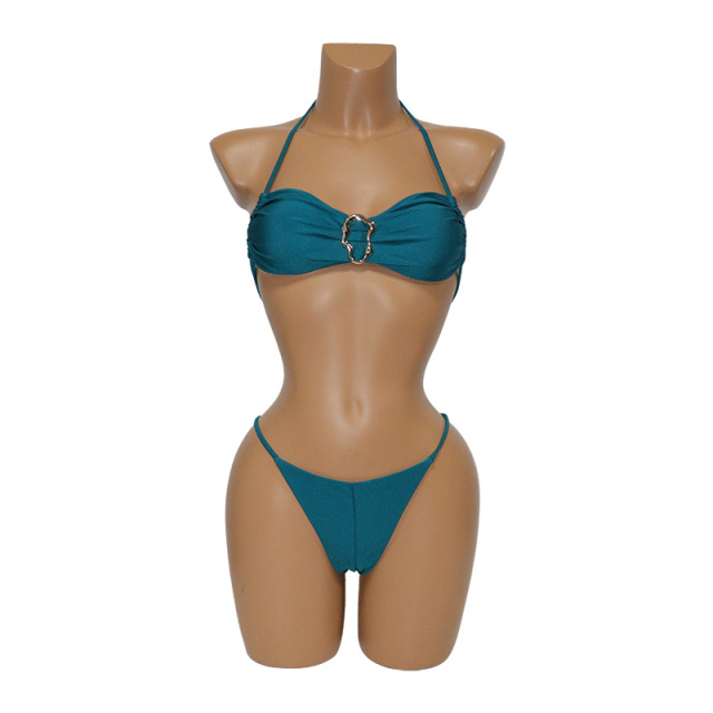 Elegant Pure Color Satin Bikini for Women Wholesale