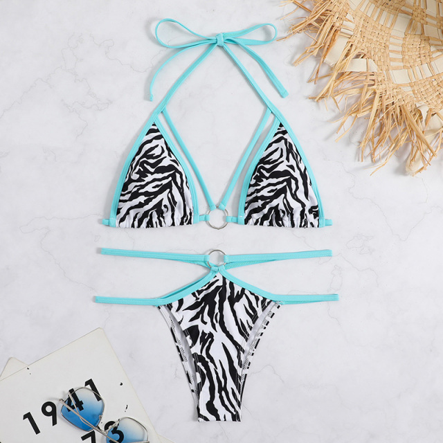 Sexy Zebra Print Two Piece Bathing Suits Exporter