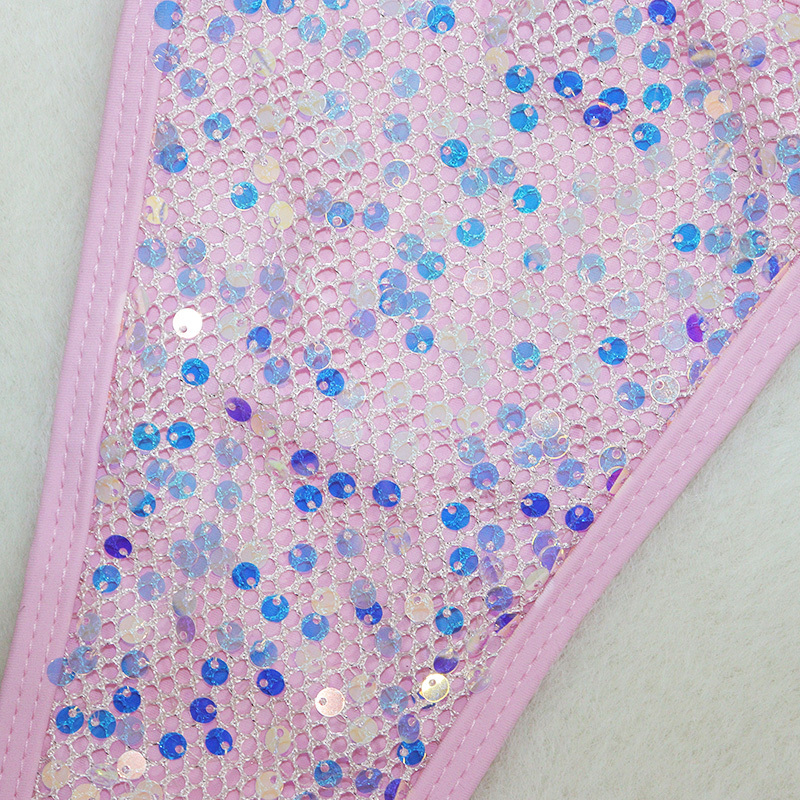 Sparkling One Pieces Sequin Mesh Swimsuit Stripper Exotic Dance Wear Factory