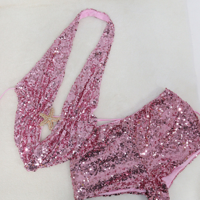 Sparkly Pink Sequin Short Pants for Women Exporter