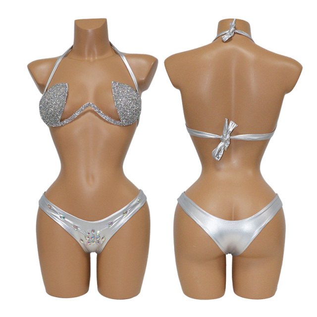 Luxury Diamond Two Piece Samba Dance Costume Supplier