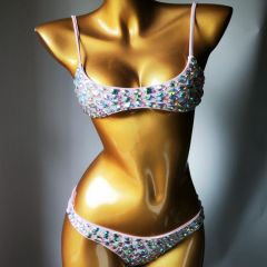 2 Pieces Jeweled Bikini Festival Carnival Outfits Factory