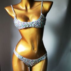 2 Pieces Jeweled Bikini Festival Carnival Outfits Factory