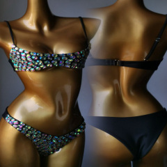 2 Pieces Jeweled Bikini Festival Carnival Outfits Factory