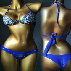 Shiny Crystal Bandage Hollow Out Bikini Carnival Clothes Supplier