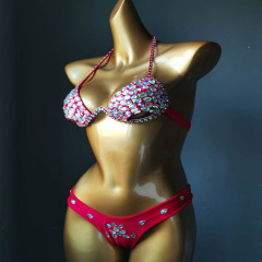 Shiny Crystal Bandage Hollow Out Bikini Carnival Clothes Supplier